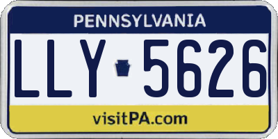 PA license plate LLY5626