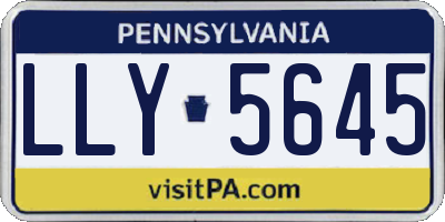 PA license plate LLY5645