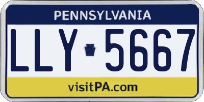 PA license plate LLY5667