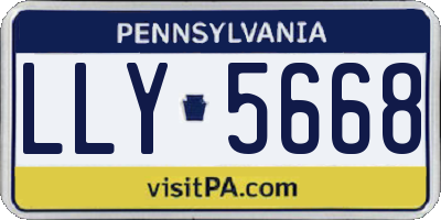 PA license plate LLY5668