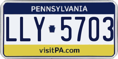 PA license plate LLY5703