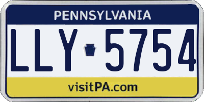 PA license plate LLY5754