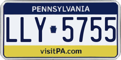 PA license plate LLY5755