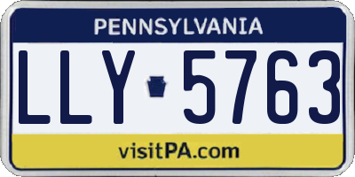 PA license plate LLY5763
