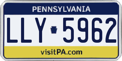 PA license plate LLY5962