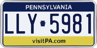 PA license plate LLY5981