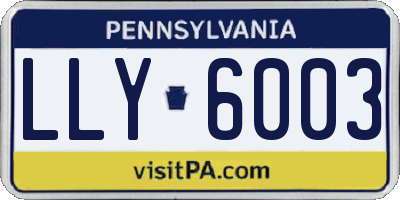PA license plate LLY6003