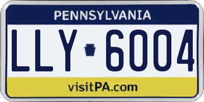 PA license plate LLY6004