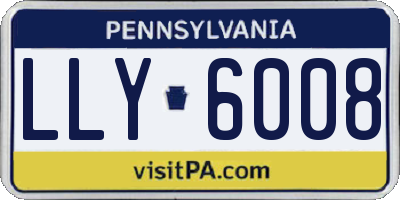 PA license plate LLY6008