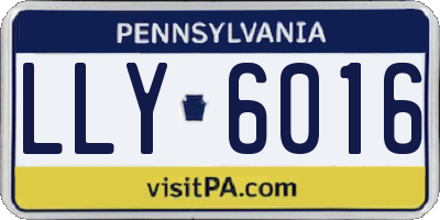 PA license plate LLY6016
