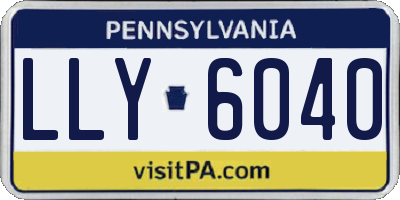 PA license plate LLY6040