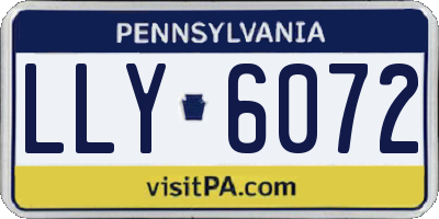 PA license plate LLY6072
