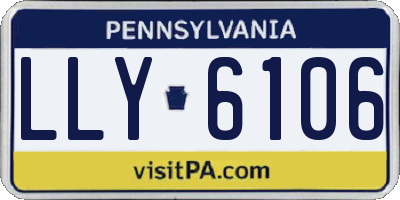 PA license plate LLY6106
