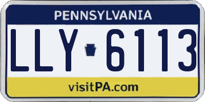 PA license plate LLY6113