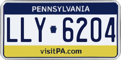 PA license plate LLY6204