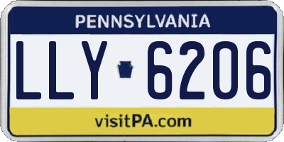 PA license plate LLY6206