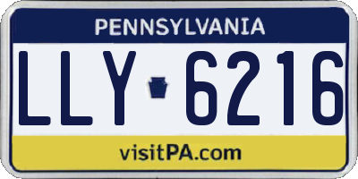 PA license plate LLY6216