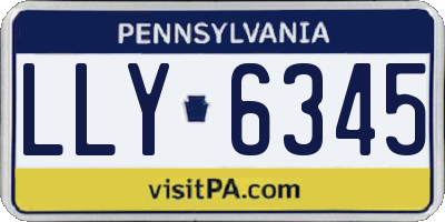 PA license plate LLY6345
