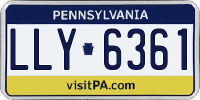 PA license plate LLY6361