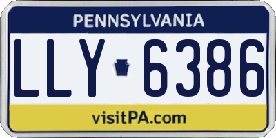 PA license plate LLY6386