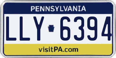 PA license plate LLY6394