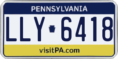 PA license plate LLY6418