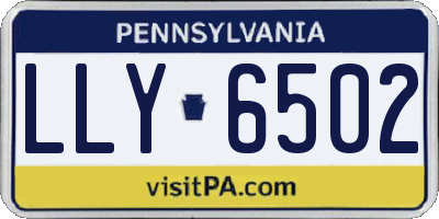 PA license plate LLY6502