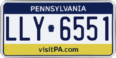 PA license plate LLY6551
