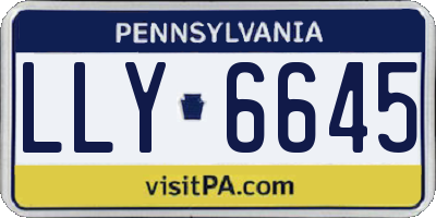 PA license plate LLY6645