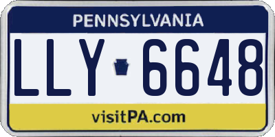 PA license plate LLY6648