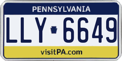 PA license plate LLY6649