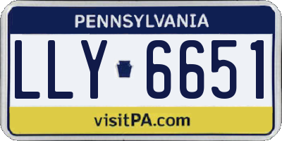 PA license plate LLY6651