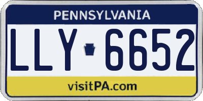 PA license plate LLY6652