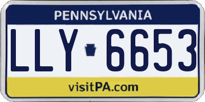 PA license plate LLY6653