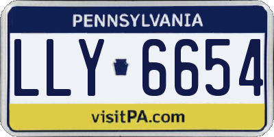 PA license plate LLY6654