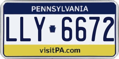 PA license plate LLY6672