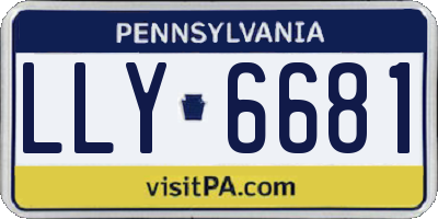 PA license plate LLY6681