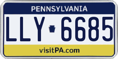 PA license plate LLY6685