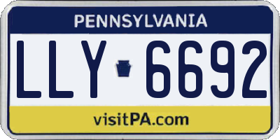 PA license plate LLY6692