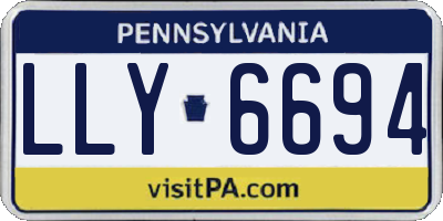 PA license plate LLY6694