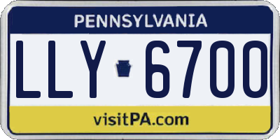 PA license plate LLY6700