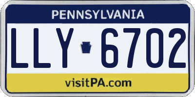 PA license plate LLY6702