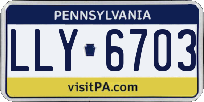 PA license plate LLY6703