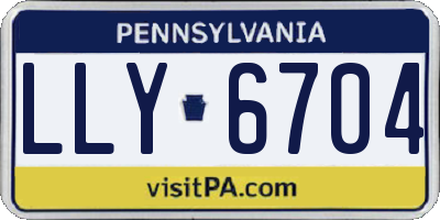 PA license plate LLY6704