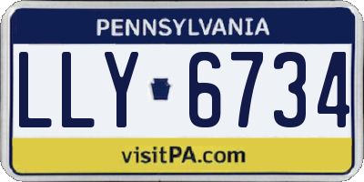 PA license plate LLY6734