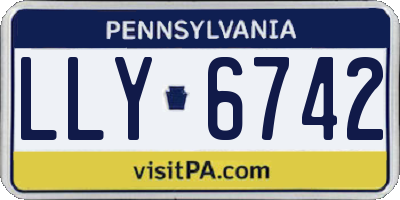 PA license plate LLY6742