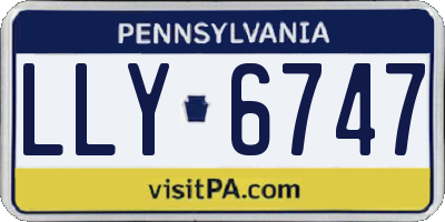 PA license plate LLY6747