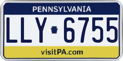 PA license plate LLY6755