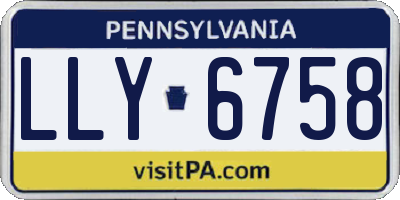 PA license plate LLY6758