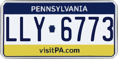 PA license plate LLY6773